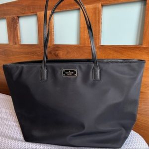 Kate Spade large black nylon tote bag
